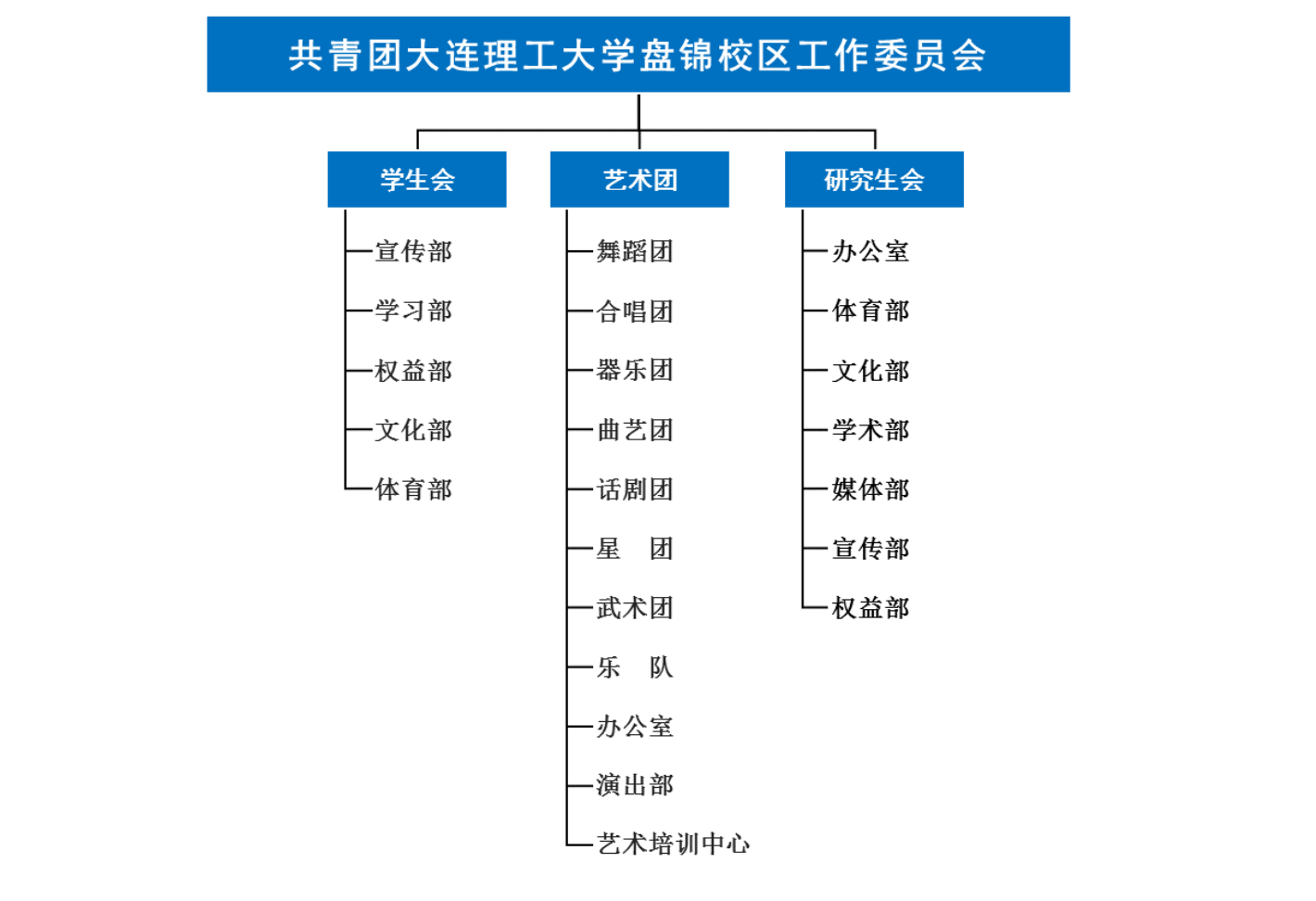 共青团大连理工大学盘锦校区工作委员会组织架构